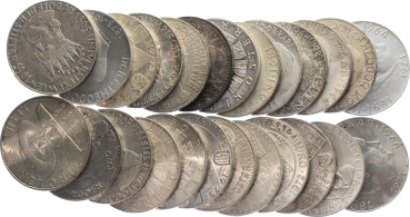 25 Stück Österreich 50 Schilling bis 1973 - 500 Gramm Silber